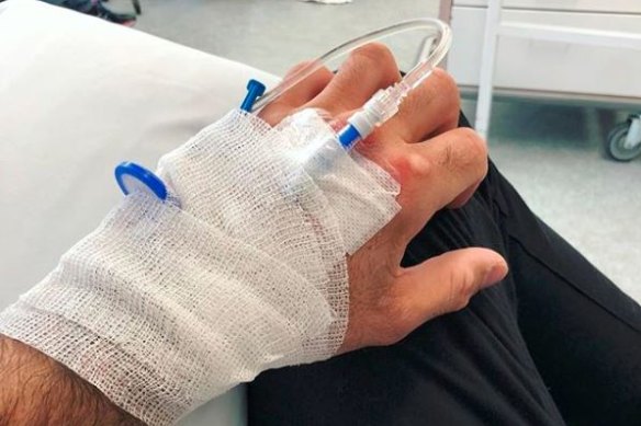 Reece Adams posts an image on Instagram of him having an infusion and shares his experience of having chronic illnesses with his more than 54,000 followers. 