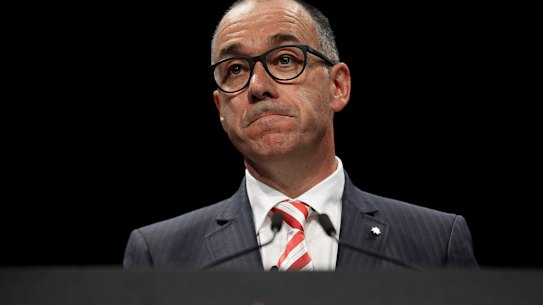 Andrew Thorburn in 2019 in his then role as chief executive of the National Australia Bank.