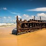 An undated photo of the Maheno shipwreck on 75 Mile Beach on K’gari.