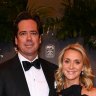 Outgoing AFL boss Gillon McLachlan and wife Laura Blythe attend the 2022 Brownlow Medal.