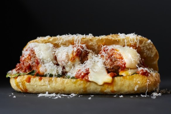 King William’s Italian meatball and bechamel sub. 