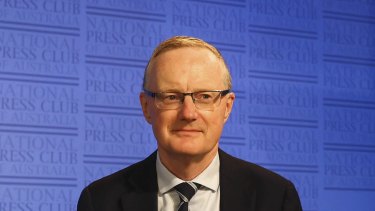 Governor of the Reserve Bank of Australia, Philip Lowe, addresses the National Press Club in Canberra on February 3, 2021. 