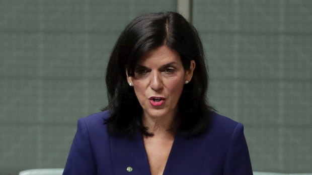 Julia Banks announcing her decision to quit the Liberal party and join the crossbench on Tuesday.