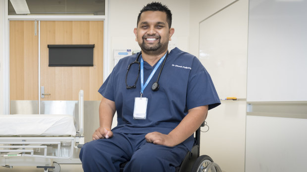 Dinesh Palipana was the first quadriplegic medical intern in Queensland and the second person with quadriplegia to graduate medical school in Australia.