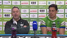 Ricky Stuart was in no mood to talk after the loss to the Roosters.