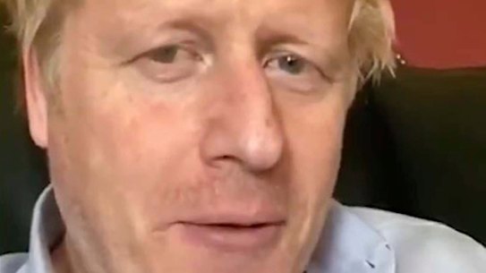 Britain's Prime Minister Boris Johnson speaks from self isolation on April 3. 
