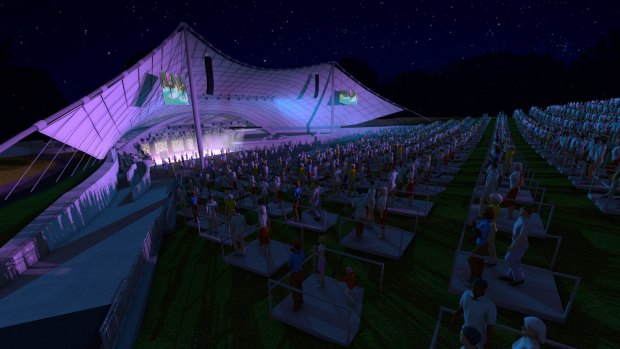 Supplied renders of the Myer Music Bowl which will look very different this summer.