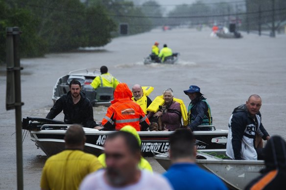 Lismore residents rally as the city is inundated by flood water. 