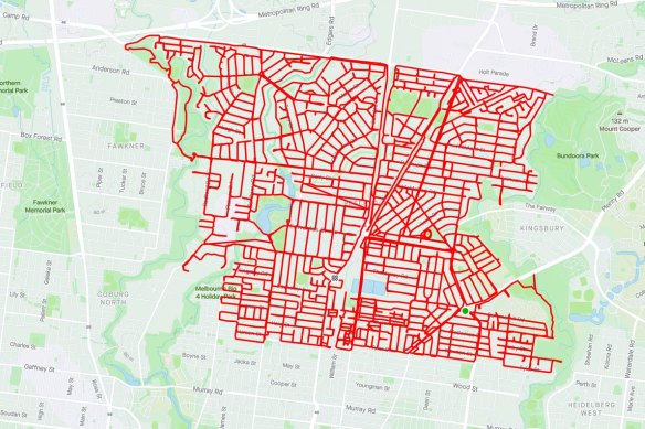 Liam Vaughan's ride on Strava, an app which records where you travel. 