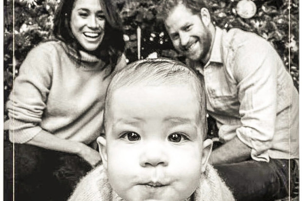 Prince Harry and Meghan's Christmas card featuring Archie.