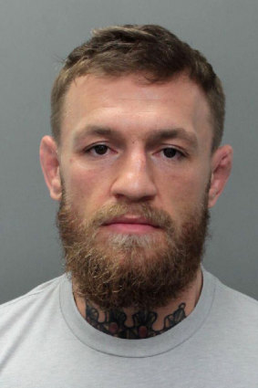 Trouble: A photo provided by the Miami Beach Police Department of arrested UFC superstar Conor McGregor.