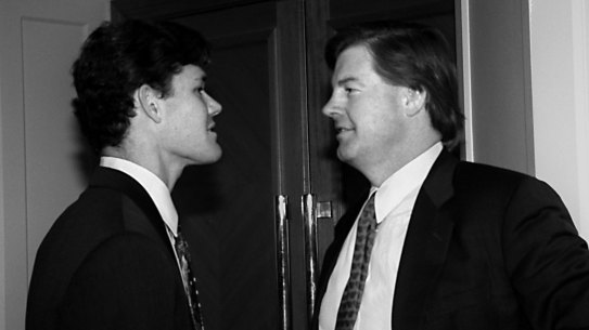 James Packer and David Leckie in their days at Nine.