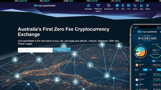 A screengrab of the MyCryptoWallet website as it appeared in on April 1.