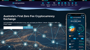 A screenshot of the MyCryptoWallet website as it appeared on April 1st.