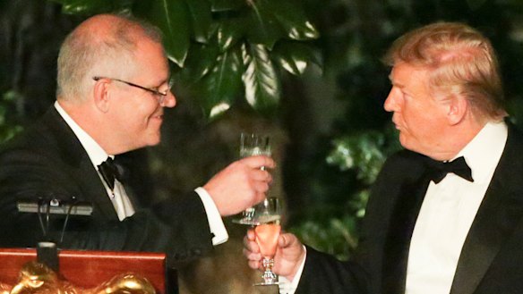 Prime Minister Scott Morrison and US President Donald Trump in the Rose Garden of the White House.