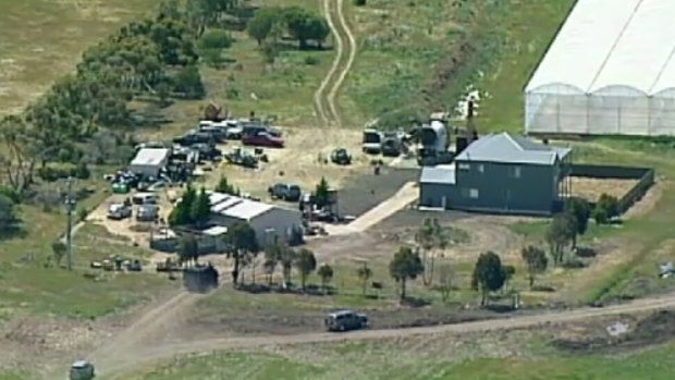 Heavily-armed police have surrounded a Lara property.