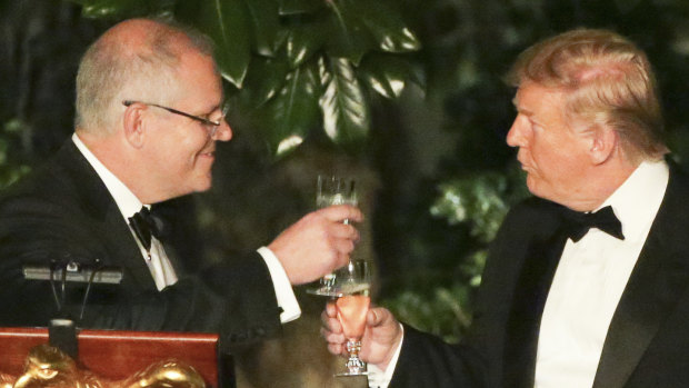 Prime Minister Scott Morrison and US President Donald Trump in the Rose Garden of the White House.