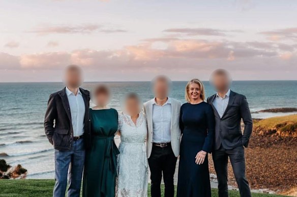 Senator Bridget McKenzie (second from the right) at her son’s engagement party in April 2022.
