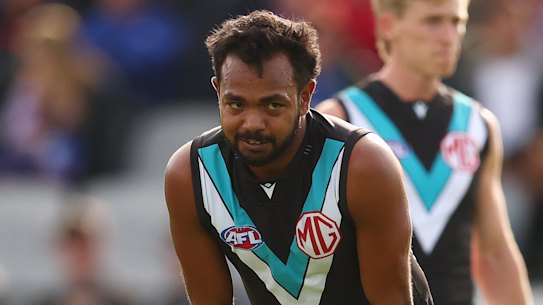Willie Rioli during Saturday’s game in Ballarat.