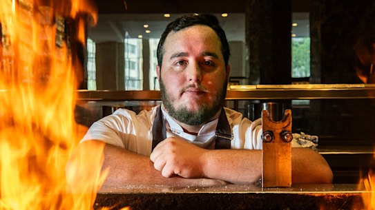 Luke Bourke in the Rockpool Bar and Grill kitchen.