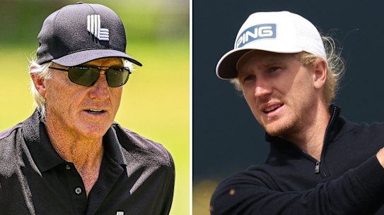 LIV Golf chief executive Greg Norman and Asian Tour winner Travis Smyth, who will make his major championship debut.
