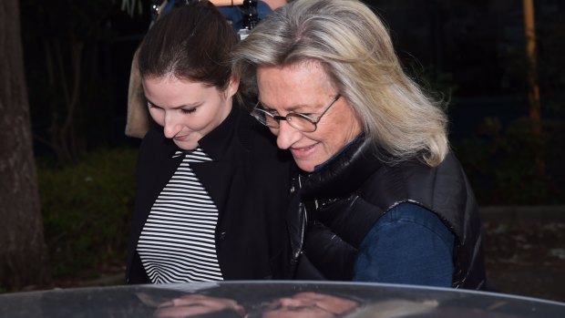 Harriet Wran leaves Silverwater Correctional Centre, accompanied by her mother Jill Hickson Wran.