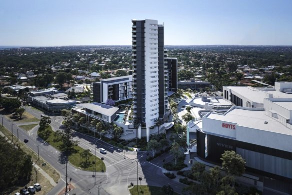 An artist’s impression of the Karrinyup shopping centre redevelopment.