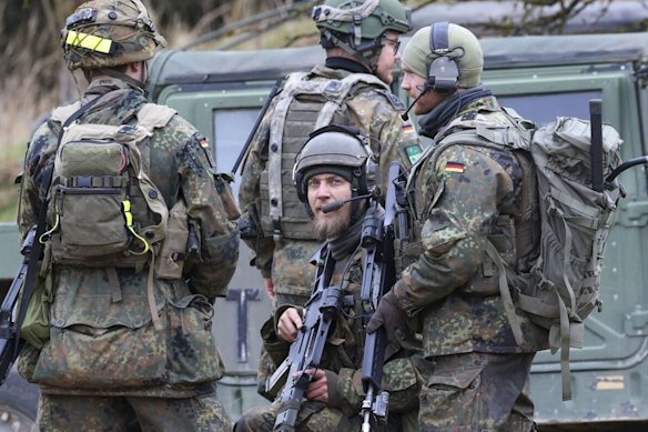 German soldiers take part in NATO exercises last year. 