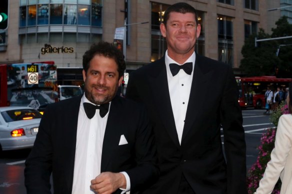 Hollywood film producer Brett Ratner (left) and James Packer (right) in Sydney in 2013.