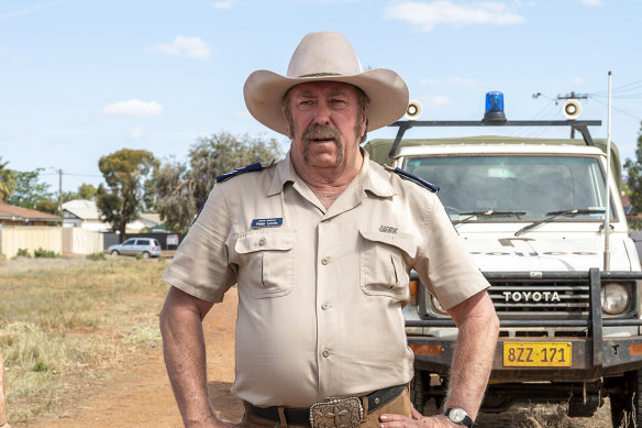 Sideburns and a ’mo are the markings of a `90s outback cop, says Steve Bisley, who plays Sergeant Peter Lovric in Mystery Road: Origin.