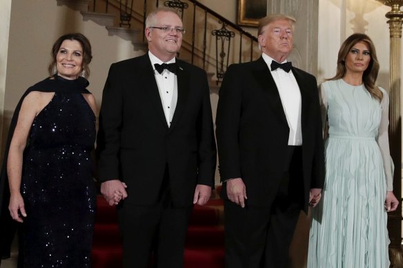 Scott and Jenny Morrison were treated to a state dinner in Washington. 