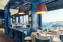 Views over Hong Kong from restaurant Man Wah at the Mandarin Oriental.