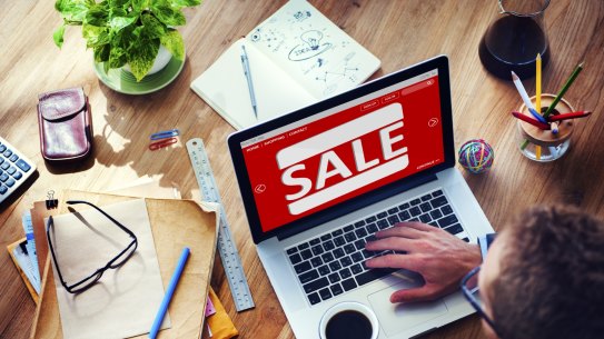 Sale Discount Promotion Deduction Man Planning Concept It isn't for everyone, but some make good money in the online real estate game