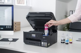 Epson’s EcoTank printers can print thousands of pages and cost as little as $15 to refill.