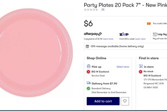 Big W says its plastic plates can be put in the dishwasher 95 times