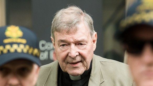 Cardinal George Pell leaving the County Court, where was found guilty of historical child sex offences.