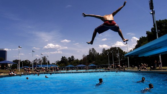 Parramatta Memorial Pool, which has made way for the new Western Sydney Stadium.