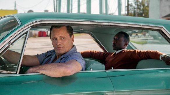 Viggo Mortensen (left) and Mahershala Ali in a scene from Green Book.