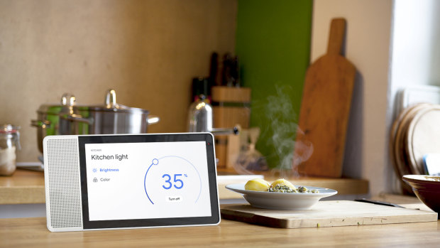 You can use your voice or touch the screen to take control of your smart home.