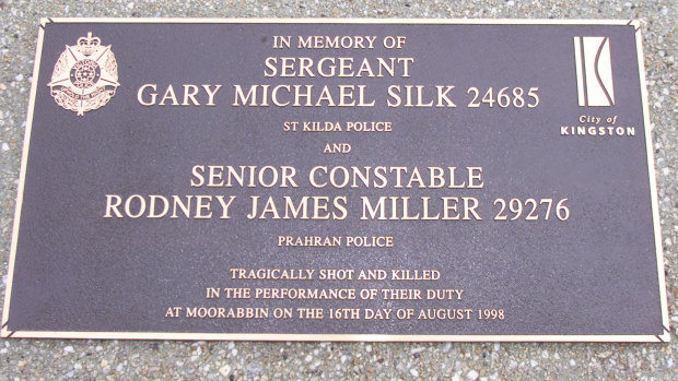 The memorial in Moorabbin to the dead officers.