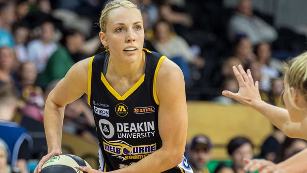 Pushing on: Boomer Maddie Garrick played her 201st match in Townsville.