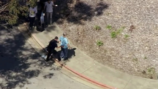 A person is searched near the YouTube headquarters in California. 