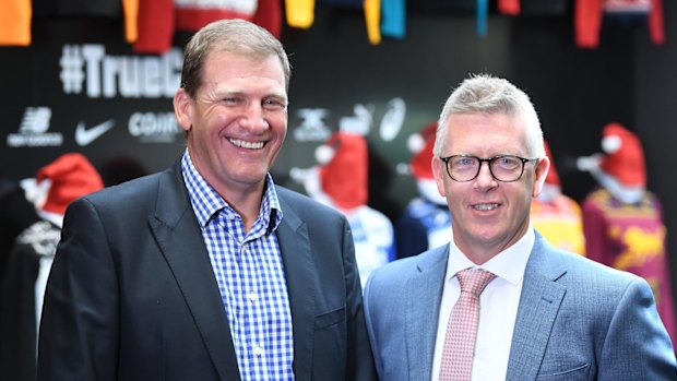 Match review officer Michael Christian with the AFL's footy operations boss Steve Hocking.