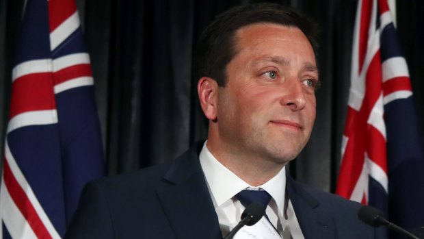 Matthew Guy announces defeat in the Victorian state election on Saturday.