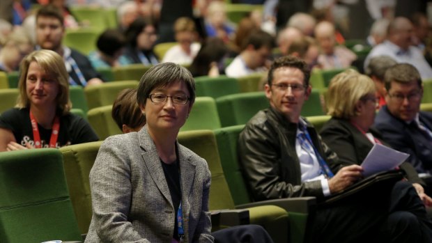 Labor senator Penny Wong on the floor of the party's 2015 national conference.
