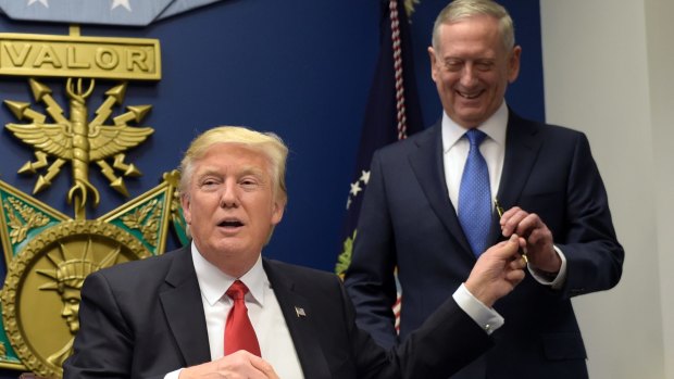 James Mattis (right) was one lauded by President Donald Trump as one of "my generals" but is now on the outer.