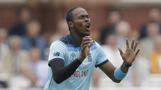 Jofra Archer (pictured) and Mark Wood will miss the start of the Ashes due to side strains suffered during the World Cup.