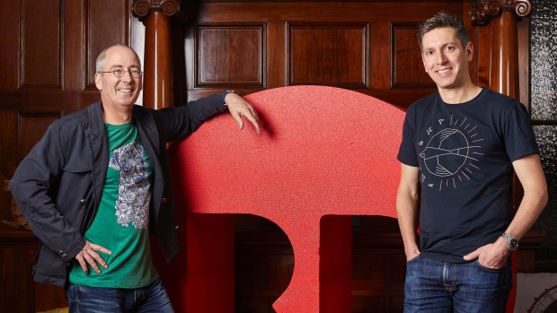 Redbubble founder Martin Hosking with  chief executive Barry Newstead.