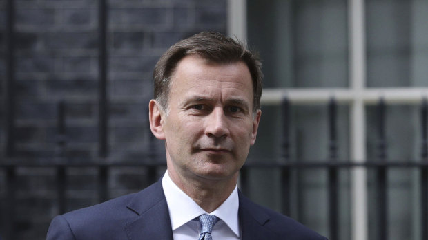 Britain's Foreign Secretary Jeremy Hunt leaves 10 Downing Street following a meeting on British oil tanker Stena Impero, which was captured by Iran.