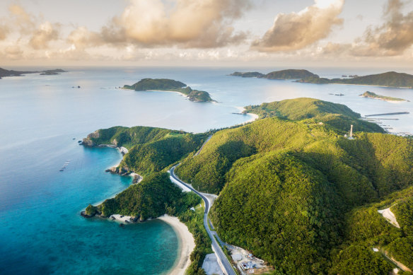 Island chain off Okinawa, Japan.
